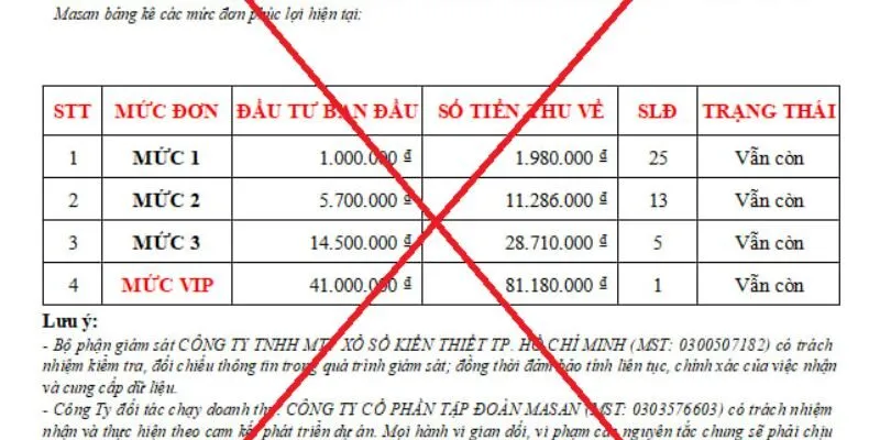 thông báo tình trạng giả mạo